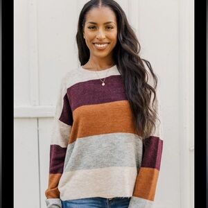Colorblocked Striped Sweater, NWOT, Andree by Unit, size L